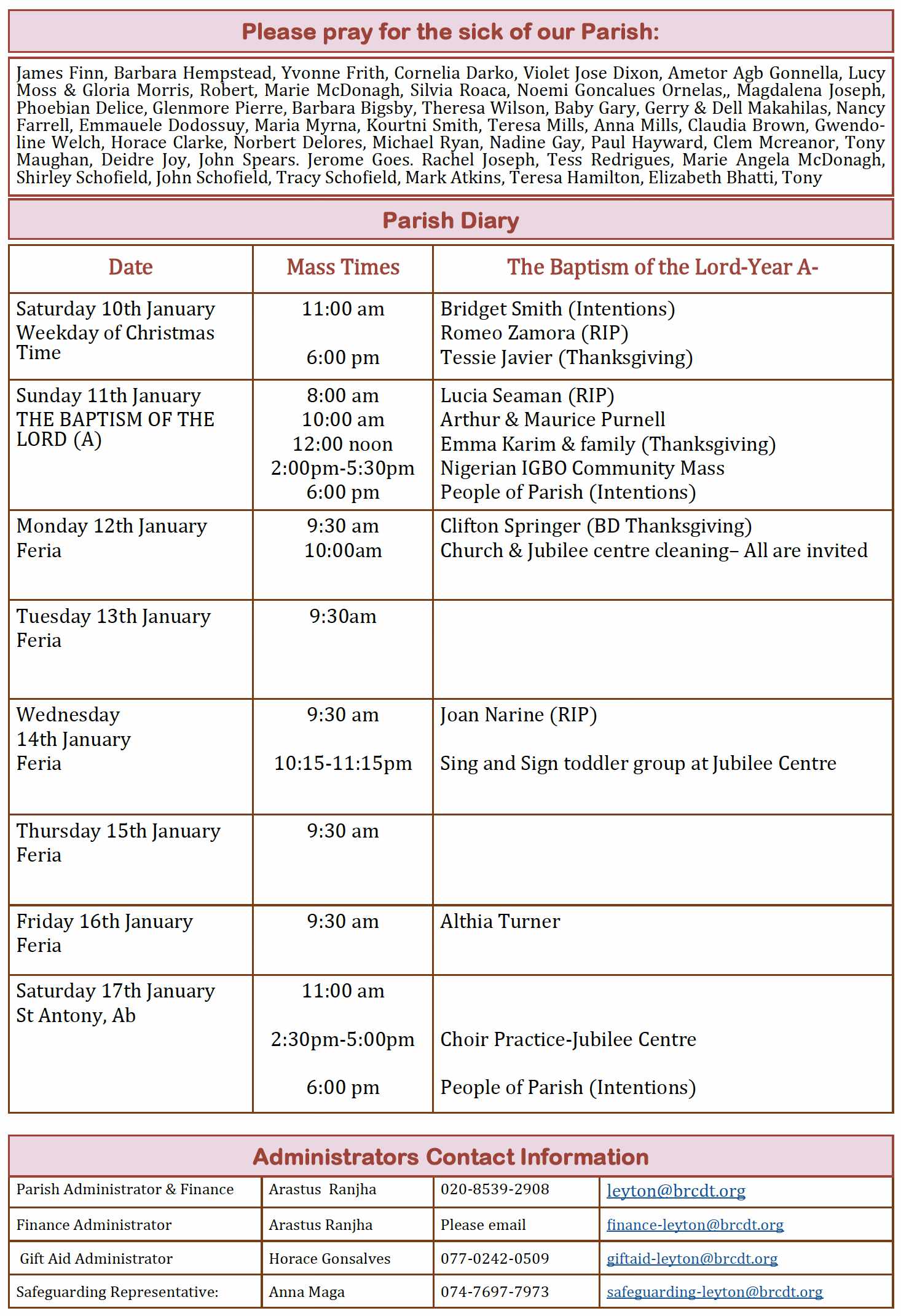 THE BAPTISM OF THE LORD YEAR A 4