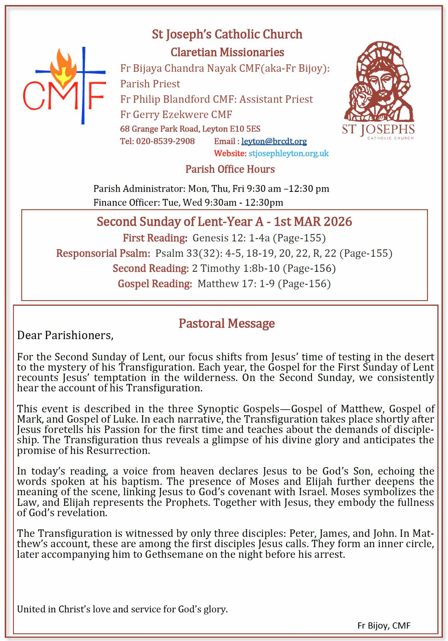 SECOND SUNDAY OF LENT A 1